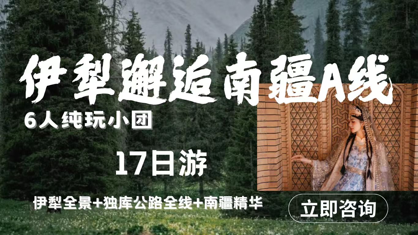 【伊犁邂逅南疆A线】伊犁全景+独库公路全线+南疆精华 16天15晚拼车小团（伊宁起喀什止）